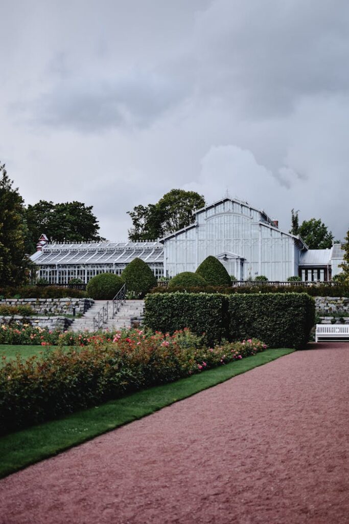 The Art of Drawing Readers In: Your attractive post title goes here View of the Kaisaniemi Botanical Garden glasshouse in cloudy Helsinki.